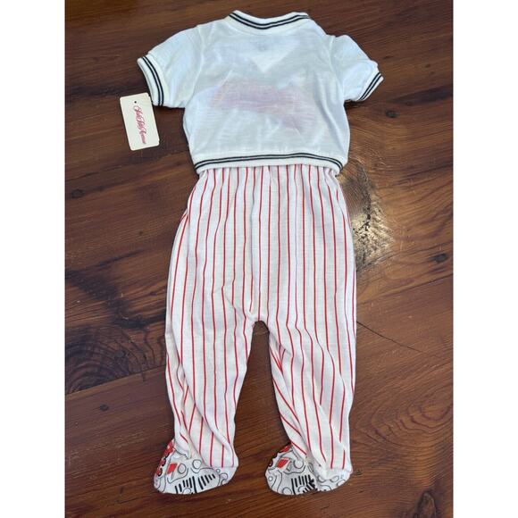 Vintage Little Me Baby Baseball Footed One Piece Outfit Size 6 Months NWT - Picture 10 of 10